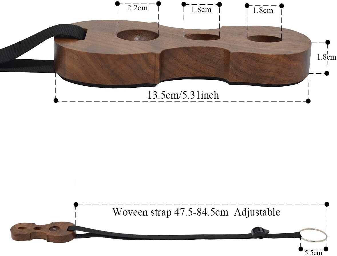 Solid Wood Cello Endpin Rest Non-slip Stopper Anchor Protector in Cello Shape 3 Holes Holder(Black Walnut) - Image 4