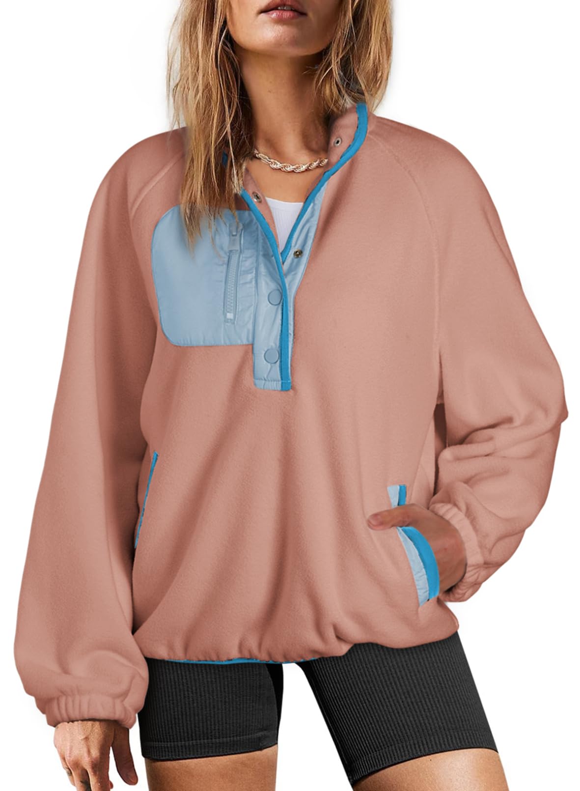 Dokotoo Womens Sweatshirt Fuzzy Sherpa Fleece Color