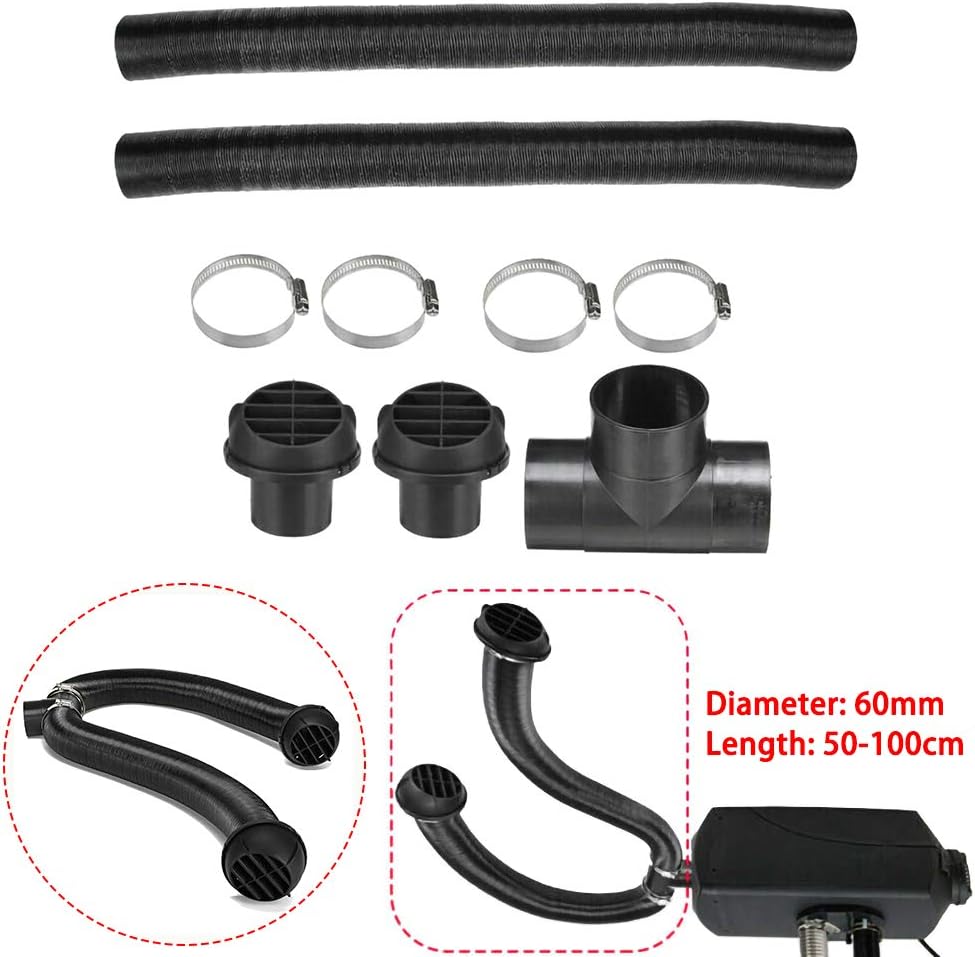 42mm Pipe T-Piece Ducting Kit With Warm Air Outlet Vent For Diesel Heaters