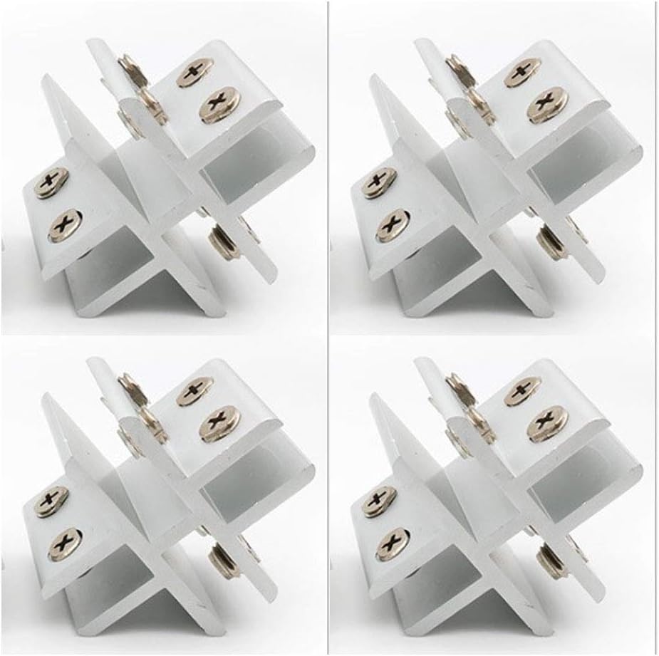 Set of 4 NUZAMAS Cross Shape Glass Clamps, Glass-to-Glass Holder, Connecting Glass Clamp On 4 Sides Panels, Shower, Tables