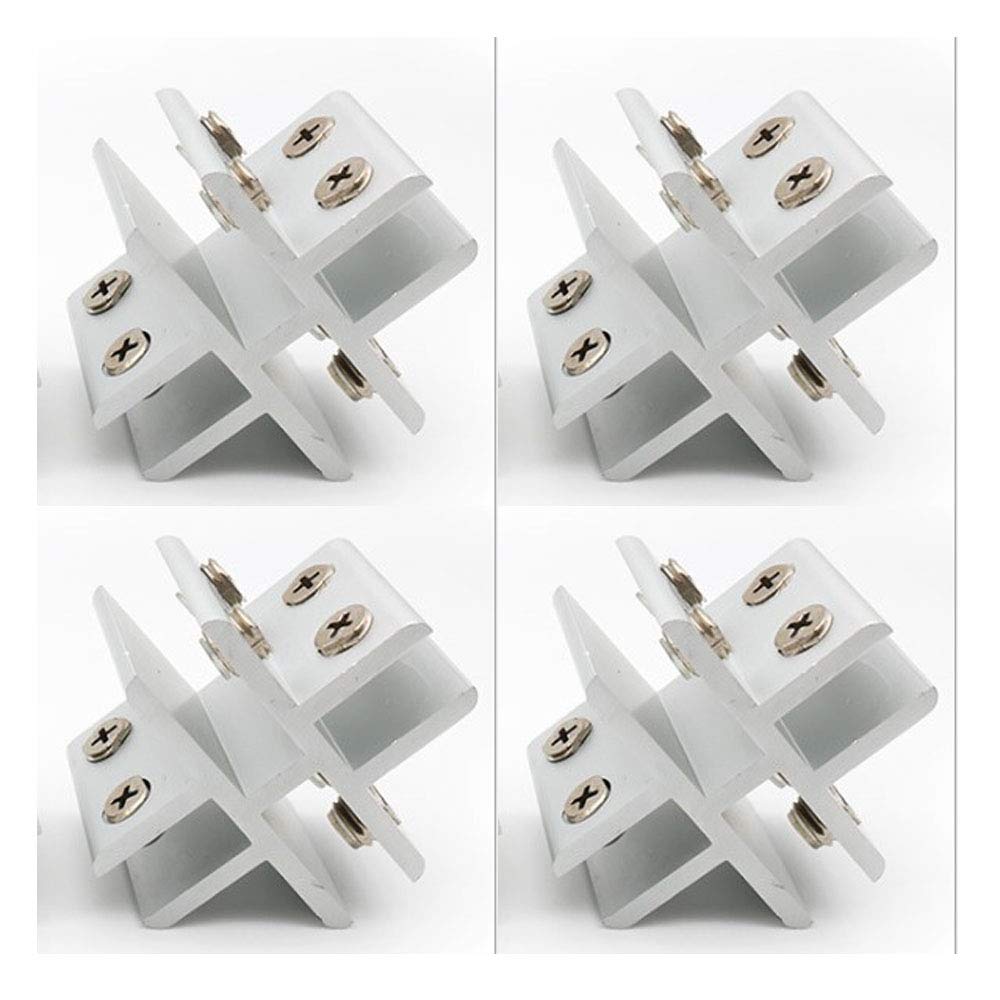 Set of 4 NUZAMAS Cross Shape Glass Clamps, Glass-to-Glass Holder, Connecting Glass Clamp On 4 Sides Panels, Shower, Tables, Panels, Clamping 10-12mm