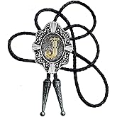 KECOL Western Letter Bolo Tie Cowboy Aalphabet A to Z Neckties Necklace for Men Women