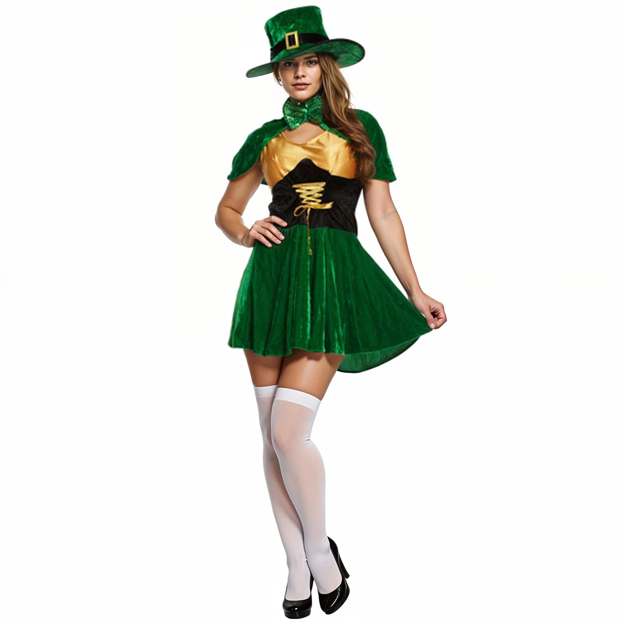 The Fancy Dress® Adult Women Irish Lady Dress Ladies Lucky Leprechaun Costume St Patrick's Irish Party Costume, One Size