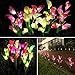 Aloudy Solar Garden Stake Lights, Upgraded 3 Pack Outdoor Waterproof Solar Powered Lights with 12 Calla Lily Flowers, 7 Colors Changing LED Solar Lights for Garden, Patio, Backyard(Purple and White)