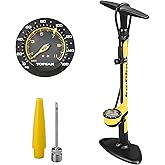 Topeak JoeBlow Sport III High-Pressure Bike Floor Pump &ndash; 160 PSI, Durable Steel Barrel, 3&rdquo; Analog Gauge, TwinHead DX5 Pump Head, Long Hose, Ergonomic Handle, Fits Presta, Schrader, &amp; Dunlop Valves