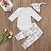 Baby Boy Girl Suit for Baby Shower Deer Print Long Sleeve Romper+Long Pants+Hat (3-6months, New to The Crew)