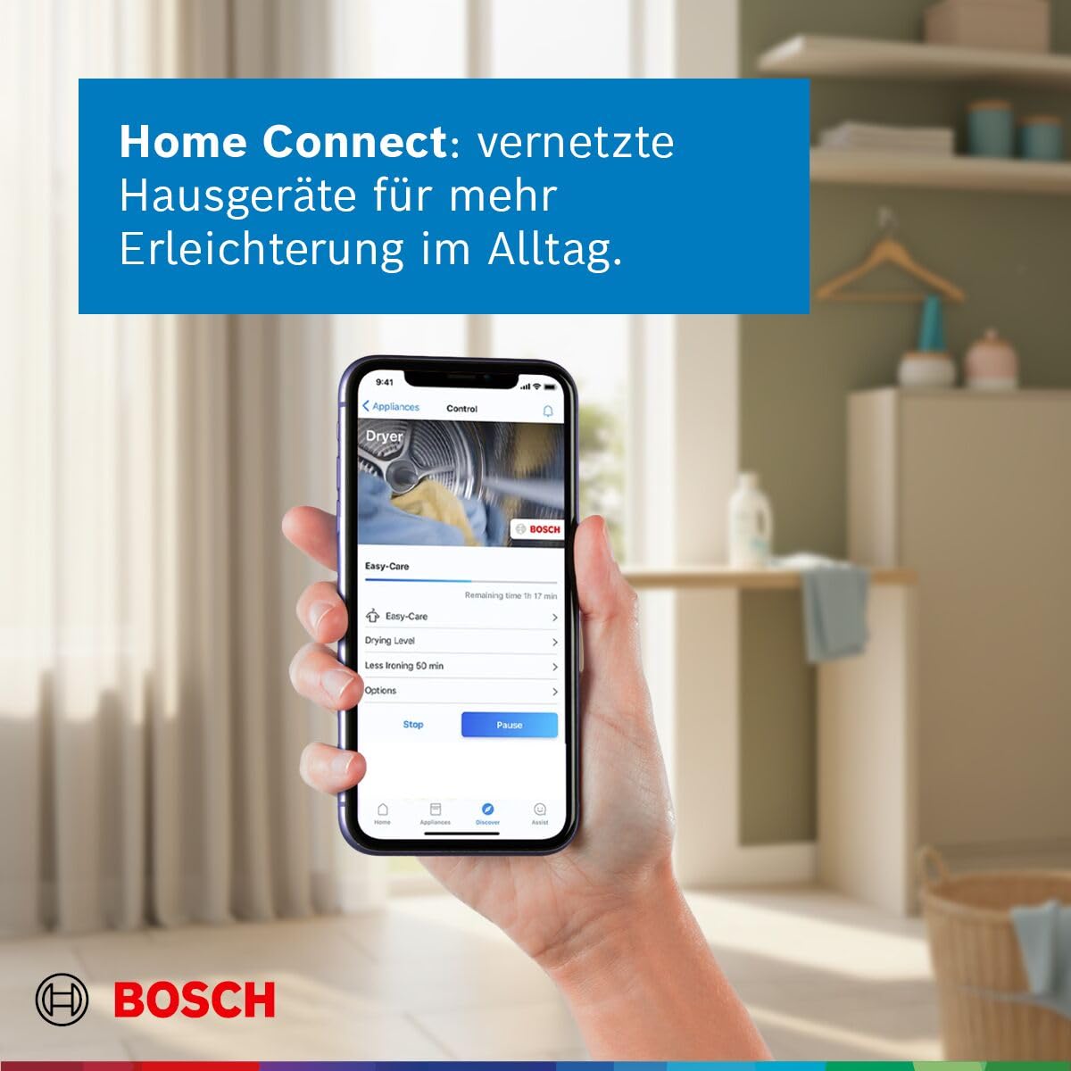 Bosch WQB245B40, Stiftung Warentest GUT (2,5)*, Serie 8 Smarter Wärmepumpentrockner 9 kg, AutoDry Sensorgesteuerte Trocknung, SmartDry Programmautomatik, LED-Display, Selbstreinigender Kondensator 8