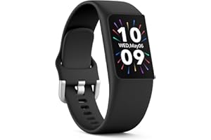 FITVII Slim Fitness Trackers, Fitness Watch with 24/7 Heart Rate, Blood Pressure, Blood Oxygen, Stress Monitor, AMOLED Activity Tracker Step Calorie Counter, IP68 Waterproof Smart Watch for Women Men