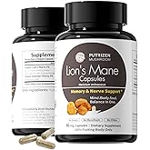 PUTRIZEN Lion’s Mane Capsules for Memory Support: 90 Capsules, Memory & Cognitive Support Supplement with 50% β-Glucan, for Mental Clarity & Nerve Health