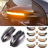 doiplent [2pcs] Side Mirror Sequential Turn Signal Lights for VW Golf MK6 2009-2013 GTI 6 2008-2013 Golf R20 2008-2012 Touran 2011-2015 Assemely-Smoked Lens
