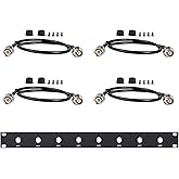 Phenyx Pro BNC Antenna Front-Mount Kit for Full-Rack ANTK-FR4A | 4 Cables 50cm/1.6 ft, Rack Mount Plate, Metallic Connectors, PTU-4000/5000/6000/7000 Compatible
