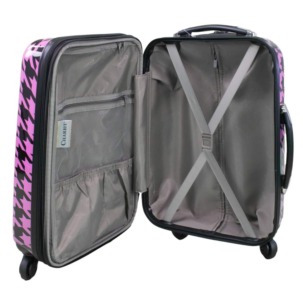 Amazon.com: Fucsia Rosa y Negro Houndstooth Tema Equipaje ...