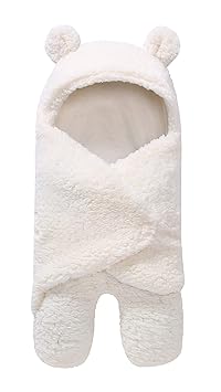 Binse Baby Wickeln Decke Schlafsack 55 * 29cm Baby Sleeping Bag für Kinderwagen, Buggy, Babybett 0-6 Monate Säugling Weiß