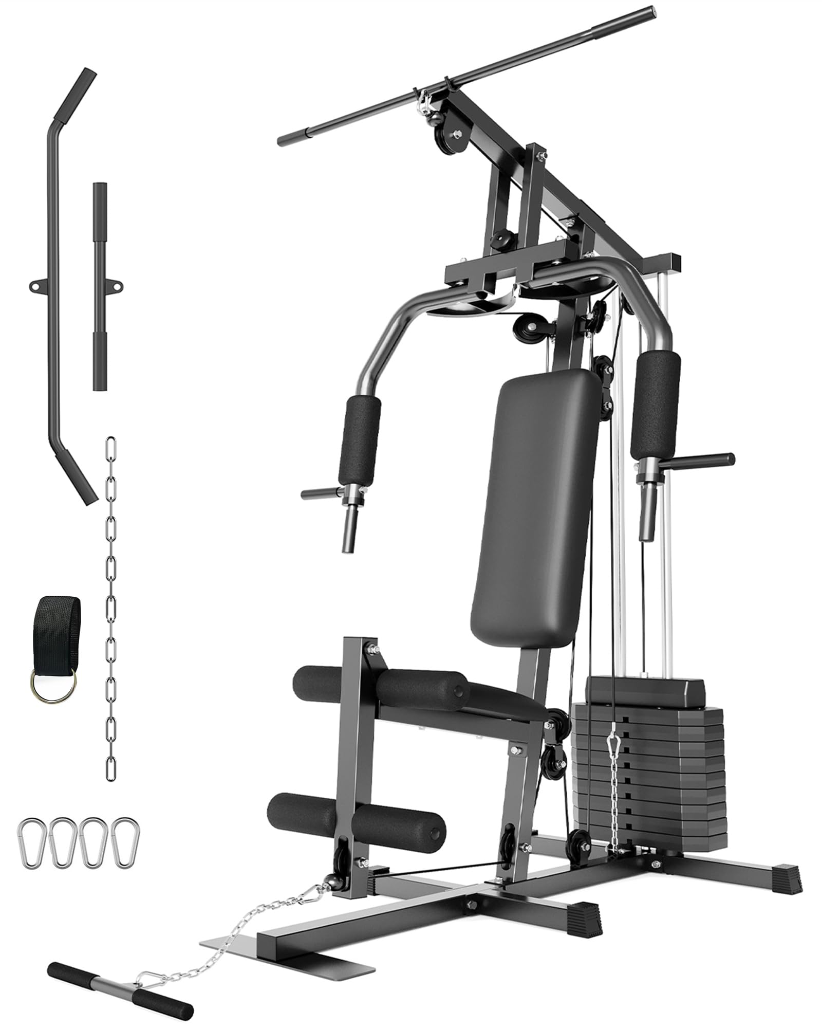 Photo 1 of *Partial set* GarveeLife Home Gym Machine System with 100 LBS Weight Stack, Multifunctional Weight Machine, Full Body Workout Station Exercise Equipment, All in One Home Gym with Pulley System for Strength Training