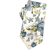 Mantieqingway Men's Cotton Floral Neck Tie 2.56'' Printed Skinny Tie