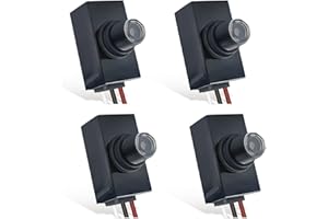 4 Packs Dusk to Dawn Sensor for Outdoor Lighting 110-240V Photoelectric Switch Photocell Light Sensor for Outdoor Lighting Fixtures, Bonlux Hardwired Post Eye Light Control with Photocell Light Sensor
