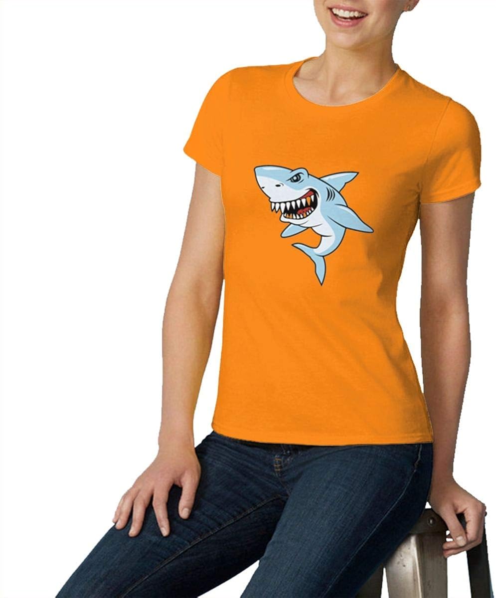Amazon Co Jp サメのイラスト Tシャツ レディース 半袖 Tシャツ ラウンドネック カットソー おしゃれ プリント 夏 人気 カジュアル ゆるい コットン Tシャツ 服 ファッション小物