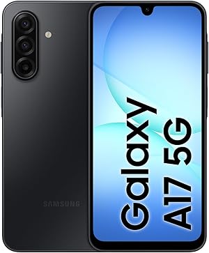 Samsung Galaxy A17 5G AI Smartphone, KI-Handy mit Android, Dünner 7,5-mm-Rahmen, 50-MP-Kamera, 128 GB Speicher, 4 GB RAM, 5.000-mAh-Akku, Black, 2,5 Jahre Herstellergarantie [Exklusiv auf Amazon]