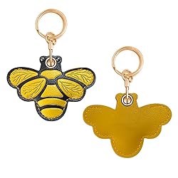 CATCH ON 2 Pack Leather Airtag Keychain Case