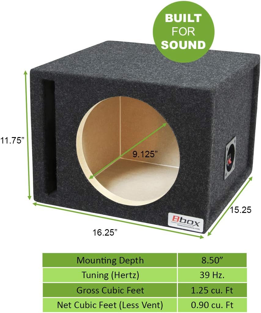 BBox E10SV Single 10" Vented Carpeted Subwoofer Enclosure: Car Electronics