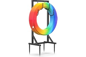 Heavy Duty Garden Hose Holder – 4-Hook Outdoor Water Hose Holder with 4 Reinforcing Spikes, Durable Hose Holder Organizer for