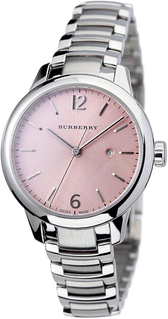 Amazon スイスレア シルバーピンク 日付ダイヤル 32mm レディース ステンレススチール 腕時計 クラシック Bu レディース腕時計 腕時計 通販