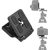 Andoer Foldable L-Shaped Quick Release Plate Camera L Bracket Aluminum Alloy Vertical Horizontal Switching with 1/4 Inch Screw Replacement for Canon Nikon Sony DSLR Camera