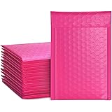 Metronic Pink Bubble Mailers 50 Pack, 4x8 Bubble Poly Mailers, Self-Seal Shipping Bags, Padded Envelopes, Bubble Polymailers 