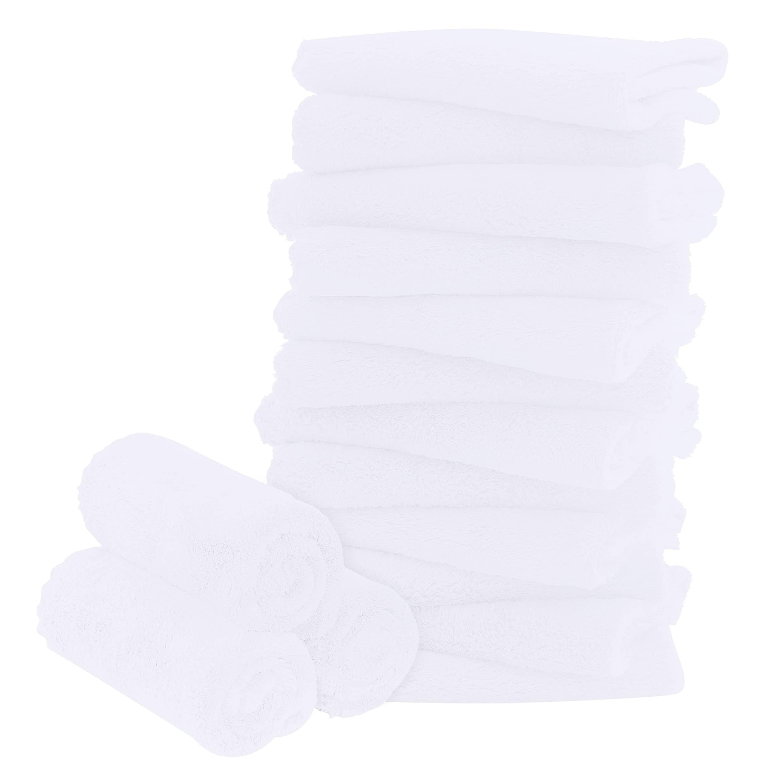 Photo 1 of 16 Pack Baby Washcloths - 10x10 Inch, Microfiber baby towel - Absorbent and Soft baby Wash Clothes for Newborns, Infants and Toddlers - Quick Dry for baby boys and girls face towel - White