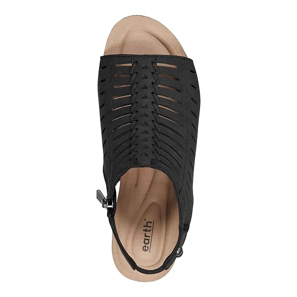 EARTH® WOMEN’S HANA3 WEDGE SANDAL, BLACK 001, 10 M