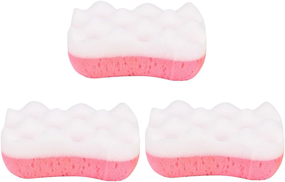 Ioffersuper 3 Pcs Absorbs Water Loofah Sponge Body Scrubber Skin Care Shower Massage Bathing Brush