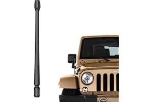 RYDONAIR Antenna Compatible with 2007-2023 Jeep Wrangler JK JKU JL JLU Rubicon Sahara Gladiator, 9 inches Flexible Rubber Antenna Designed for Optimized FM/AM Reception