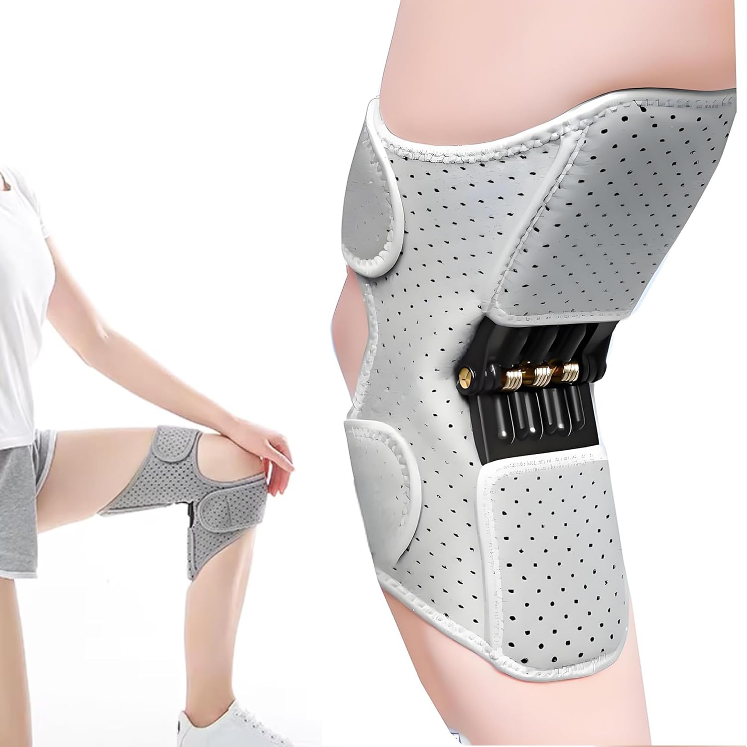 Photo 1 of PLALUCY Knee support-SpringPowered Knee Booster Brace, Assistive Device for Stair Climbing, Squatting Assistance, Stabilizer for Elderly Men and Women, Grey Gift