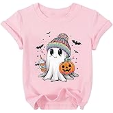 Toddler Halloween Shirt Baby Boy Girls Ghost Pumpkin Tshirts Kids Fall Spooky Season Short Sleeve Tee Tops