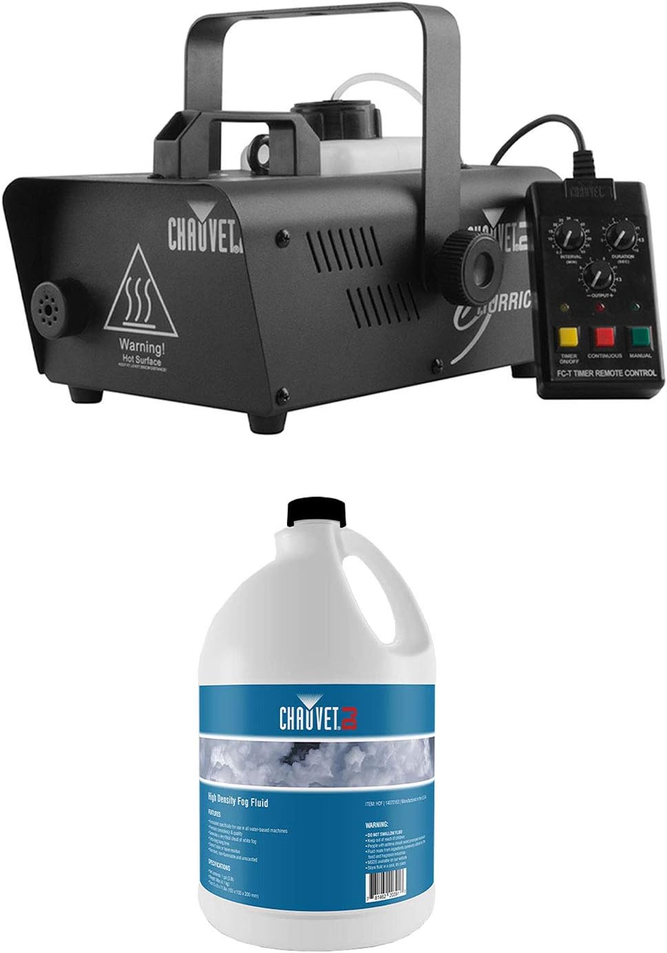 CHAUVET DJ Hurricane 1600 2.4L Pro Fog Machine + High Density Fog Juice