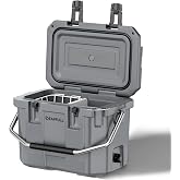 Hard Cooler, Insulated Ice Chest Box Holds Ice for More Days, Portable Cooler with Handle, Cup Holders, Double Latches for Camping Drink, Beach, Picnic, Fishing, Boat, Barbecue