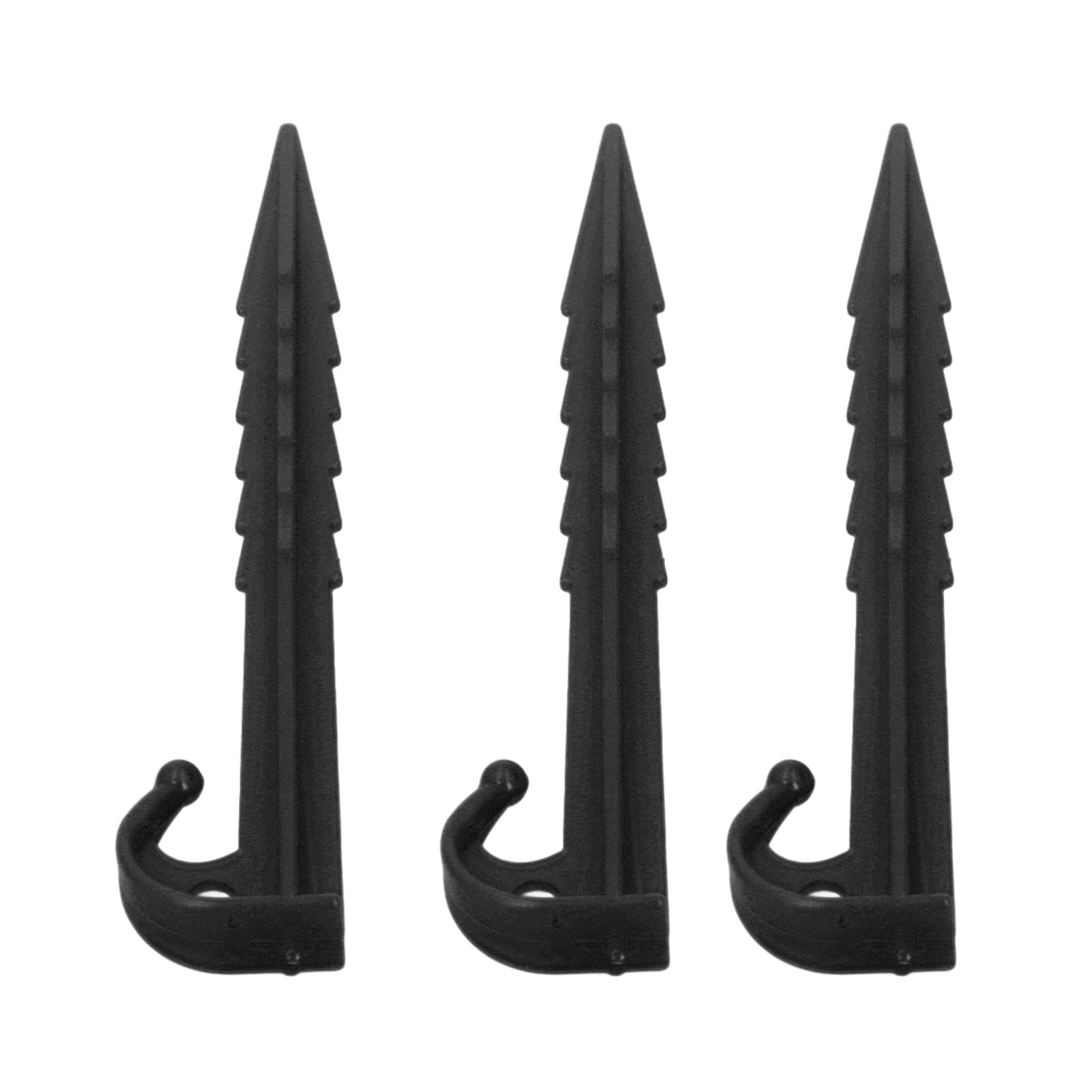Tissting 50Pcs Plastic Tent Stake, 5.5in ABS Garden Tent Pegs Serrated Sand Stake Outdoor Beach Spike Tent Nail Outdoor Lawn Tarp Stake for Camping Awning(Black)
