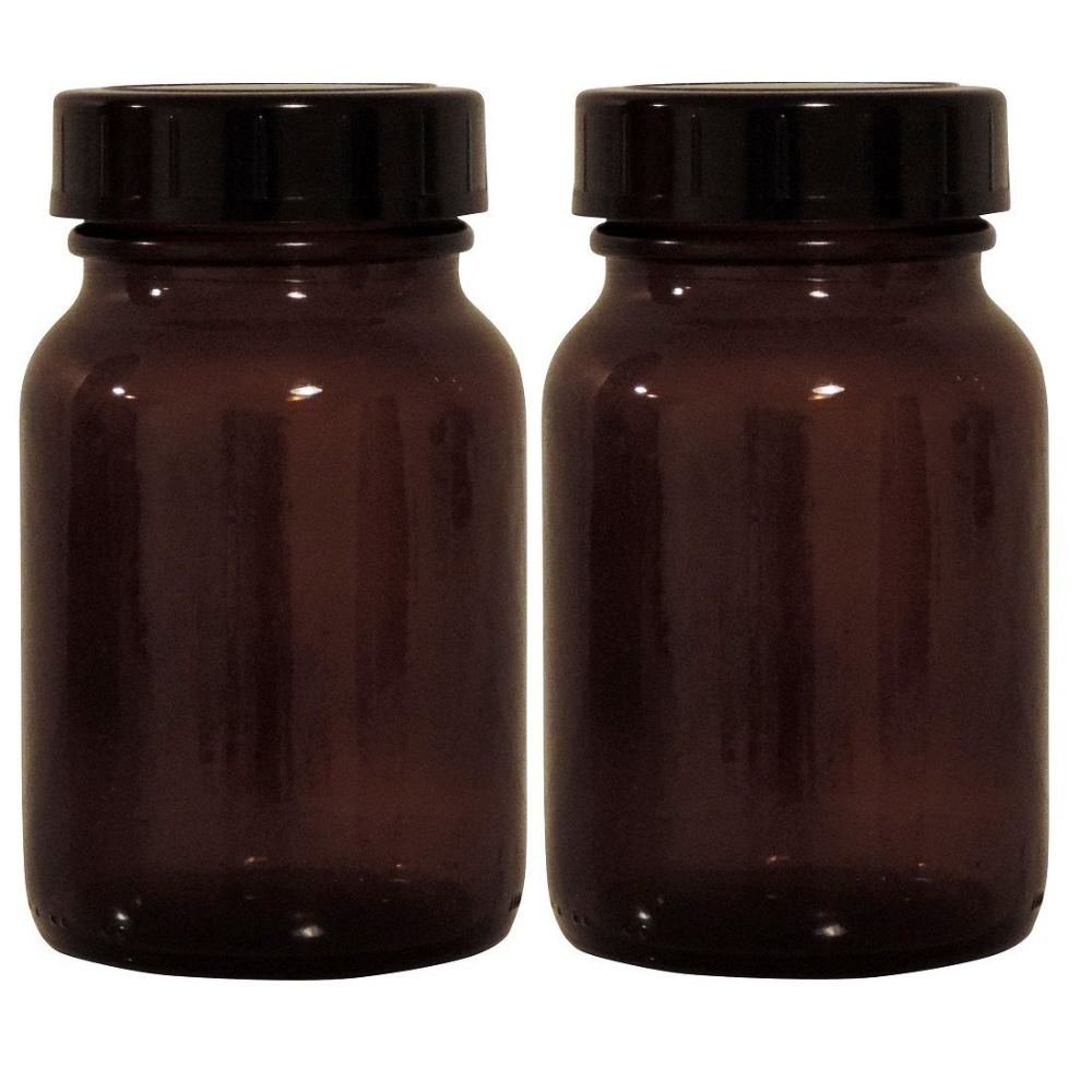 Mikken Brown pharmacist glass set 2 x 250 ml including screw cap and labels, made in Germany