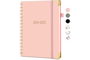 CICPAP Planner 2024-2025 - Weekly and Monthly Academic Planner, Daily Planner from July 2024 - June 2025, 7.3" x 8.3" School Year Planner with Monthly Tab Helps Students Organize Their Schedules,Pink