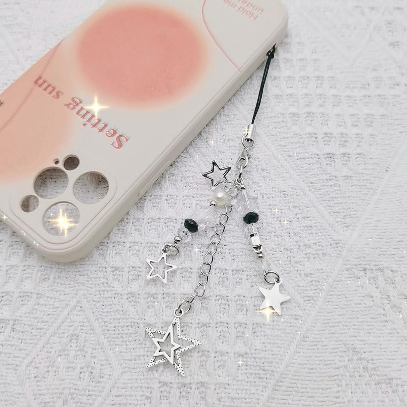 Meefisher Cute Star Phone Charm Aesthetic Accessories Lanyard String for Bag Purse Backpack Wallet Pendants Decor (Style 5- Star)
