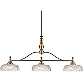 HDDFL Chandeliers Pendant Light Fixture Vintage Pendant Lighting Fixtures 3 Lights Chandelier Matte Brass Kitchen Glass Hangi