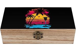 Funny Disc Golf Golfing Wooden Keepsake Box Large Storage Container with A Hinged Lid for Crafts And Photo