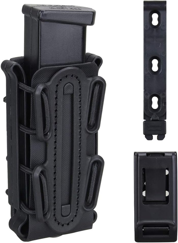 IDOGEAR Mag Pouch Pistol Magazine Pouches 9mm Softshell Adjustable Universal Mag Carrier .40 S&W .45 ACP with Belt&MOLLE Clips