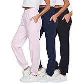 Ultra Performance Womens Sweatpants 3 Pack Cotton Joggers Women's Fleece Sweats Gym & Workout Pants for Women