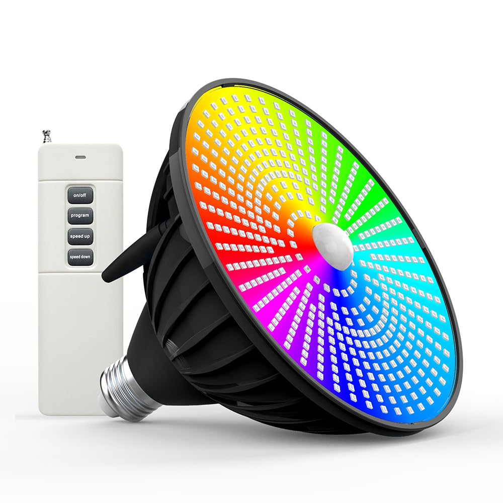 Photo 1 of Pool Lights 120V 60W RGB Color Changing LED Pool Light Bulb for Inground Pool Replacement Bulb for Pentair and Hayward Fixture with Remote Control