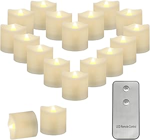 Aulaygo 12pcs LED Flameless Tealight Candles with Remote Control Warm White Battery Powered Tea Lights Realistic Fake Candles for Christmas Church Home Decor Theme Party Wedding Birthday