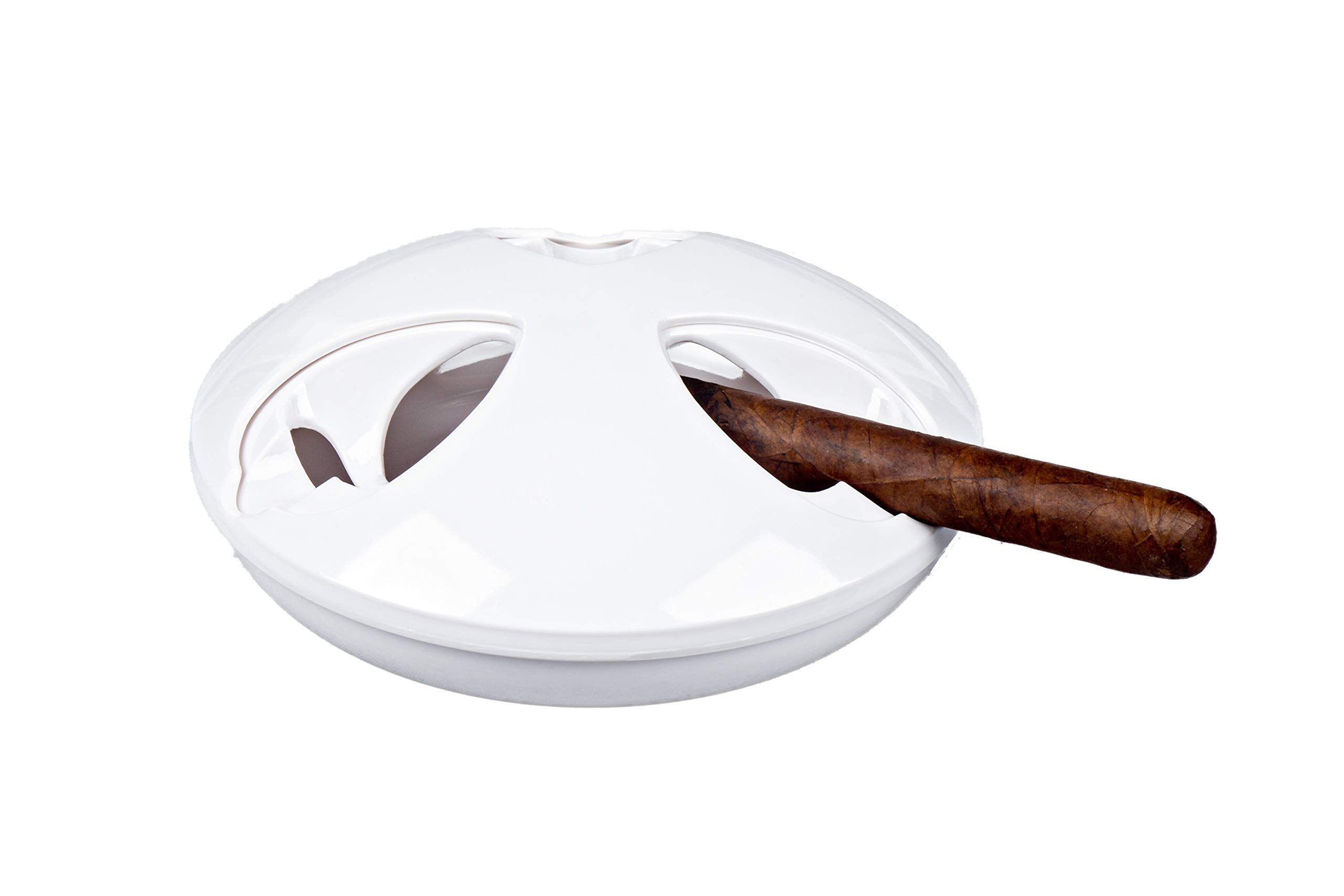 ASH STAY Sealing Wind & Odor Resistant Indoor/Outdoor Cigar Ashtray