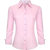 Esabel.C Womens Button Down Shirts Long Sleeve Regular Fit Stretch Work Blouse