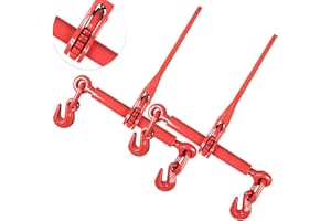 Aain EI002A2 Ratchet Load Binders, 3/8-5/16'' 2 Pack, Red