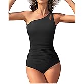 Century Star One Shoulder One Piece Swimsuit Women Tummy Control Modest Bathing Suits Full Coverage Swimming Suits Swimwear